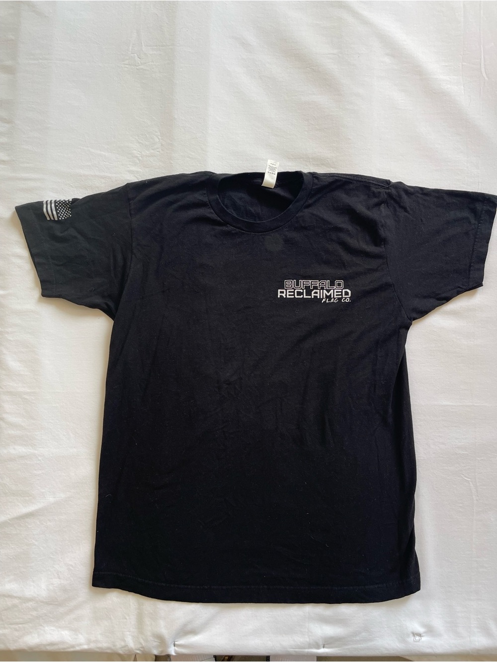 Tultex Black‎ Short-Sleeve Tee with White Buffalo Reclaimed Logo